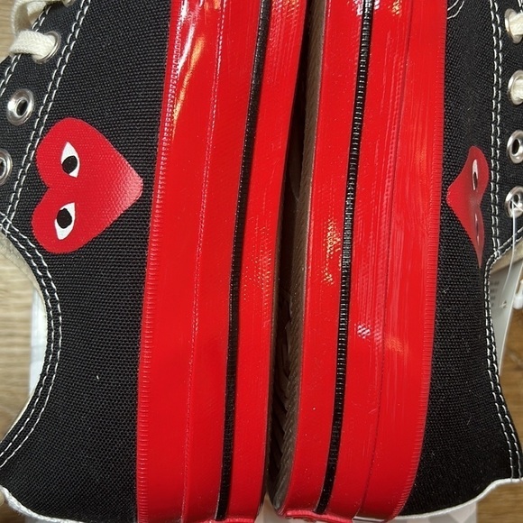 NIB Converse x Commes des Garçons Black & Red Chuck Taylor Sneakers Size 9 - Picture 8 of 11